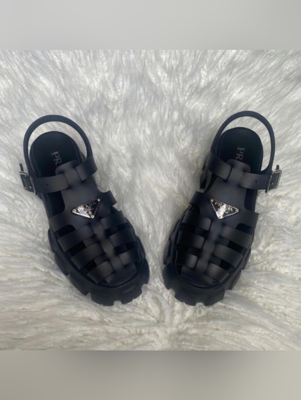 Prada Monolith leather sandal